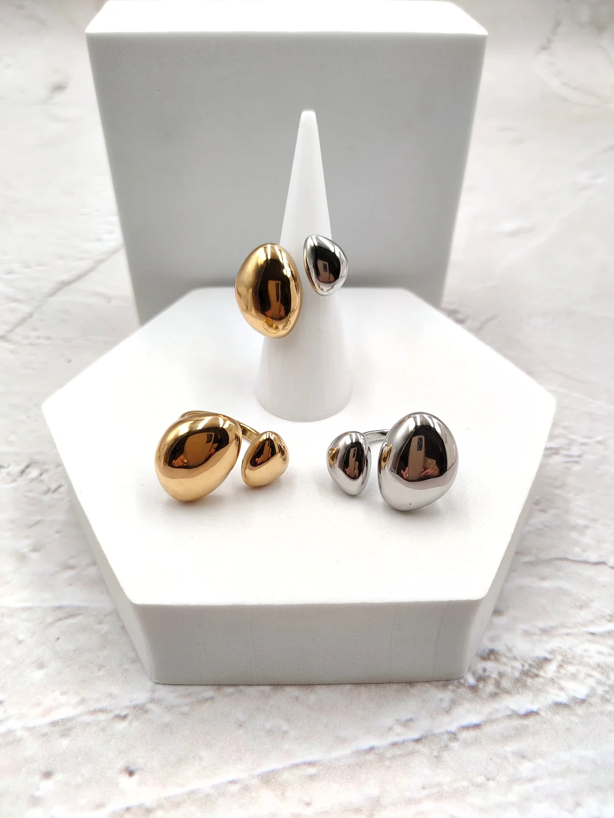 Stainless Steel Double Domed Ring by Magis Handmade Jewels – view 3