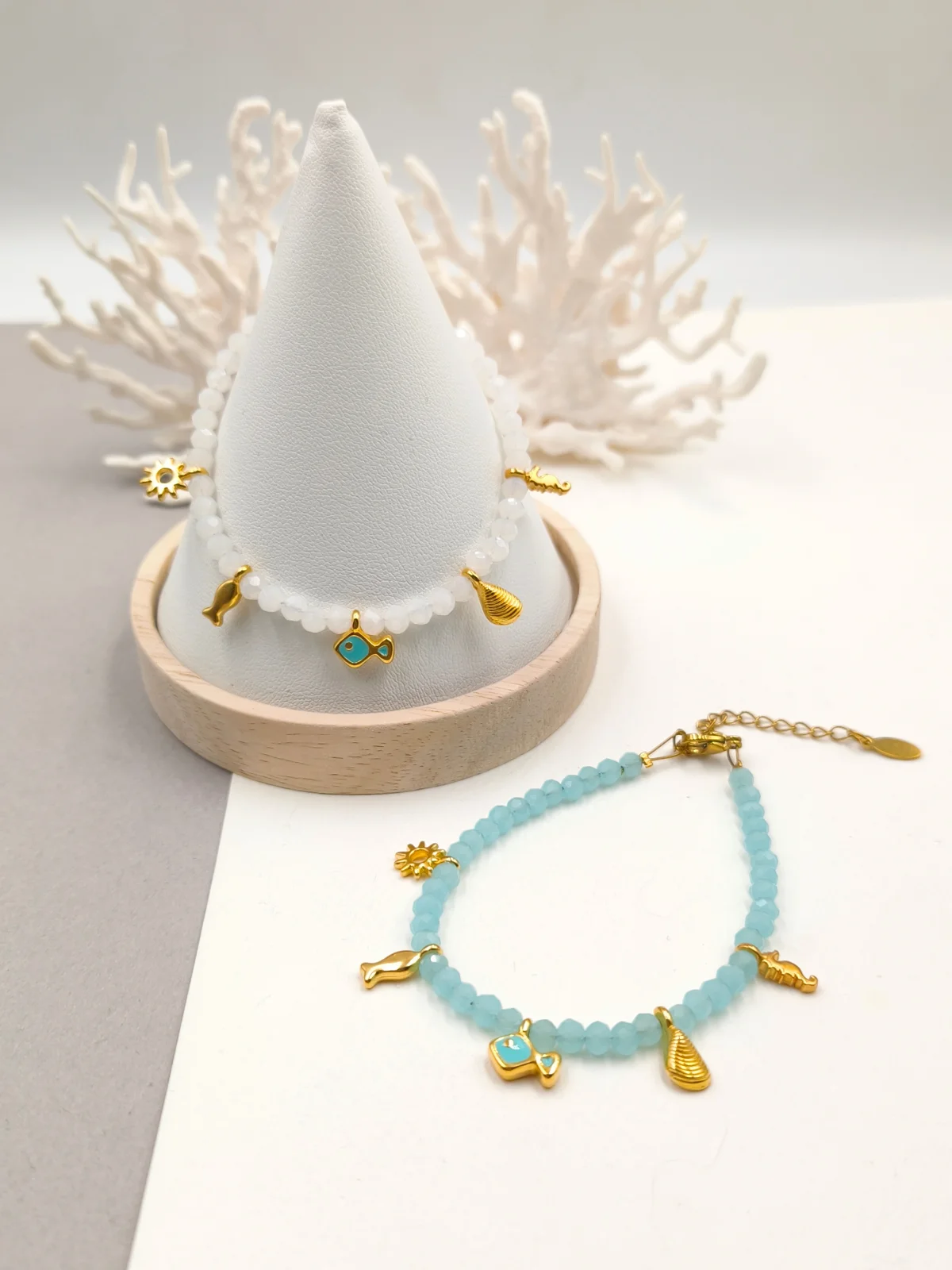 Bracelet with Crystals and Gold-Plated Details by Magis Handmade Jewels – view 2