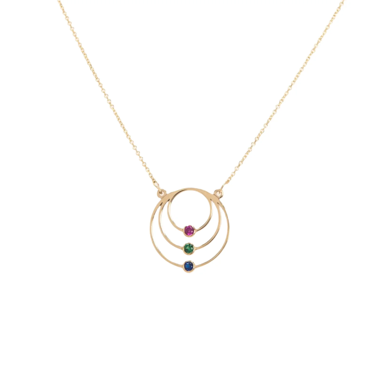 Birthstone 3 Circles Necklace