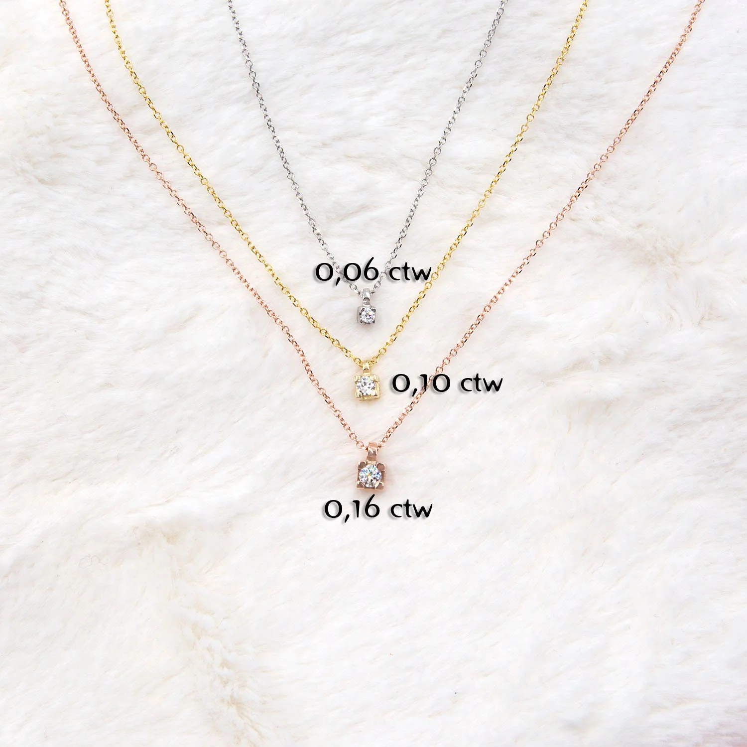 Floating Diamond Necklace with 4 Prongs setting — additional product image 9 from AntEva Crafts