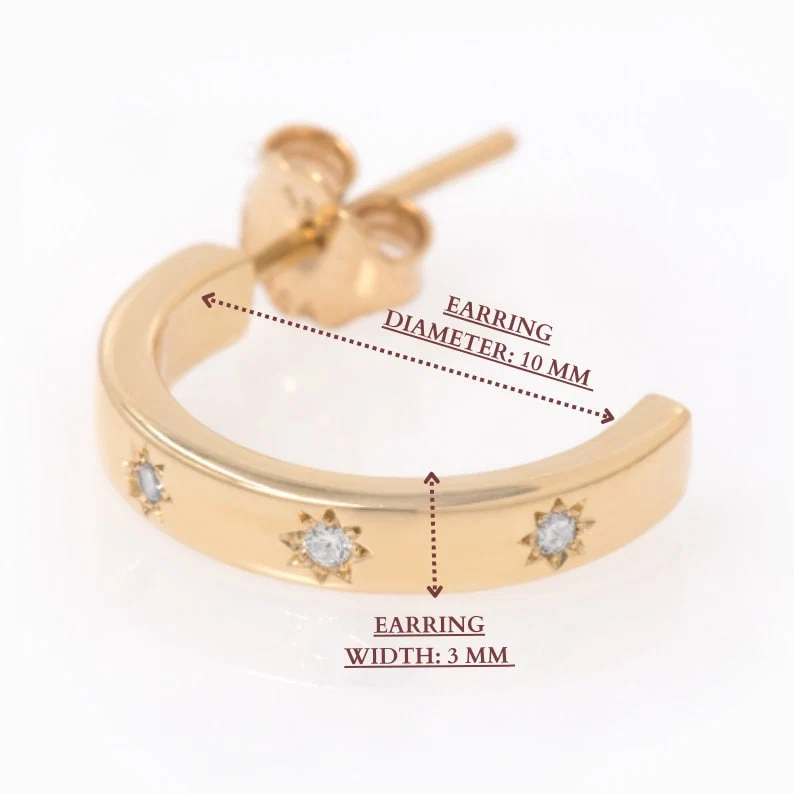 North Star Diamond Hoop Earrings — additional product image 8 from AntEva Crafts