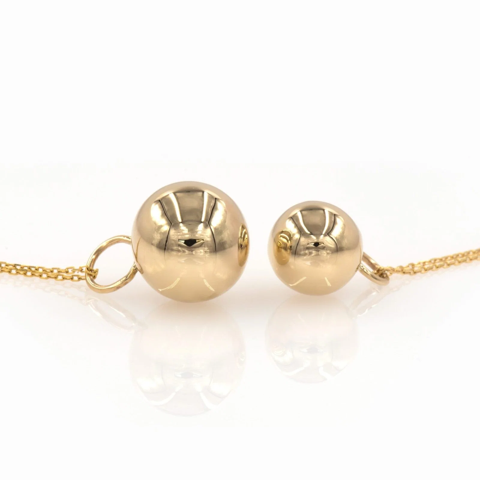 Real Gold 14k Ball Necklace 3 sizes — additional product image 5 from AntEva Crafts