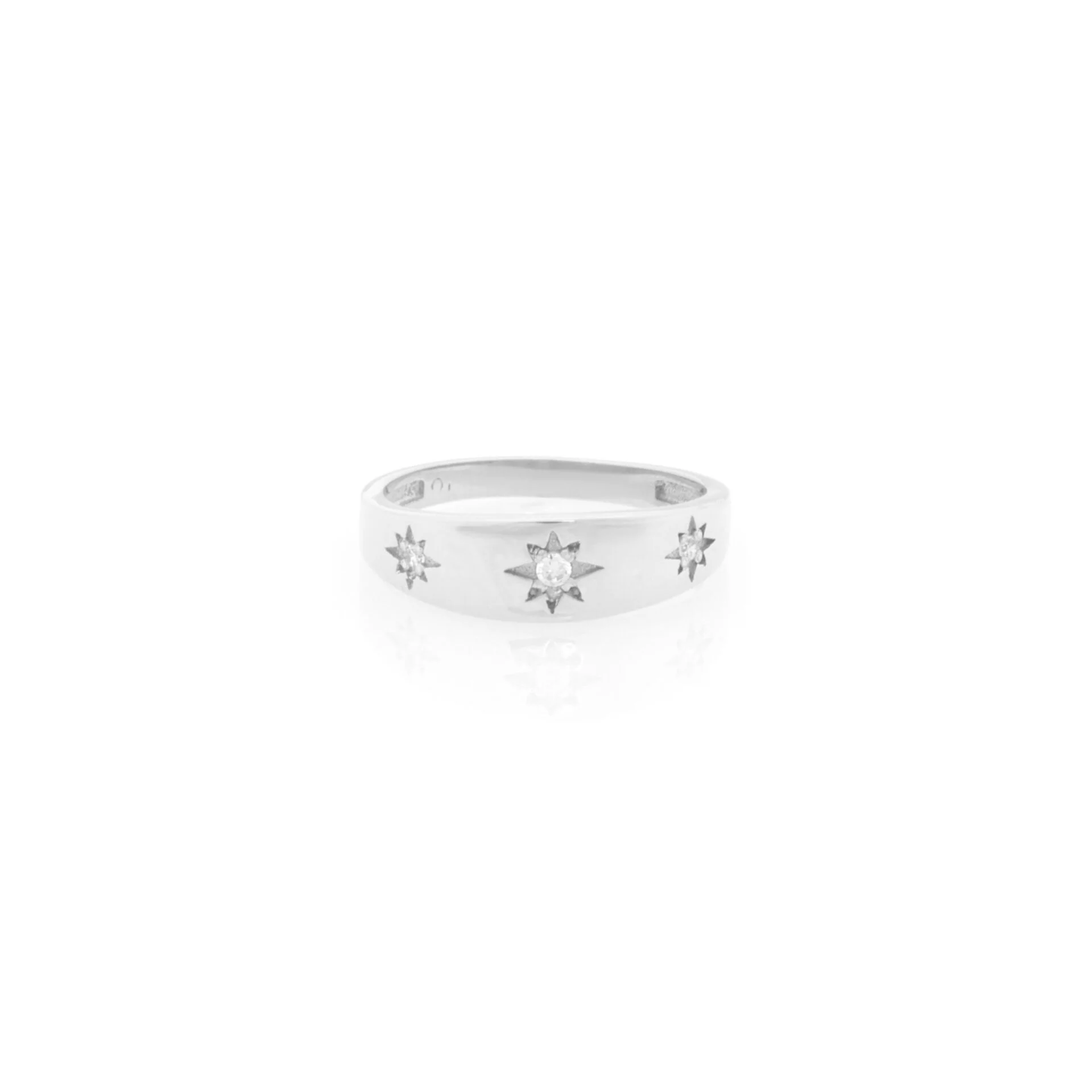 Diamond North Star Ring with 3 Diamonds — additional product image 4 from AntEva Crafts