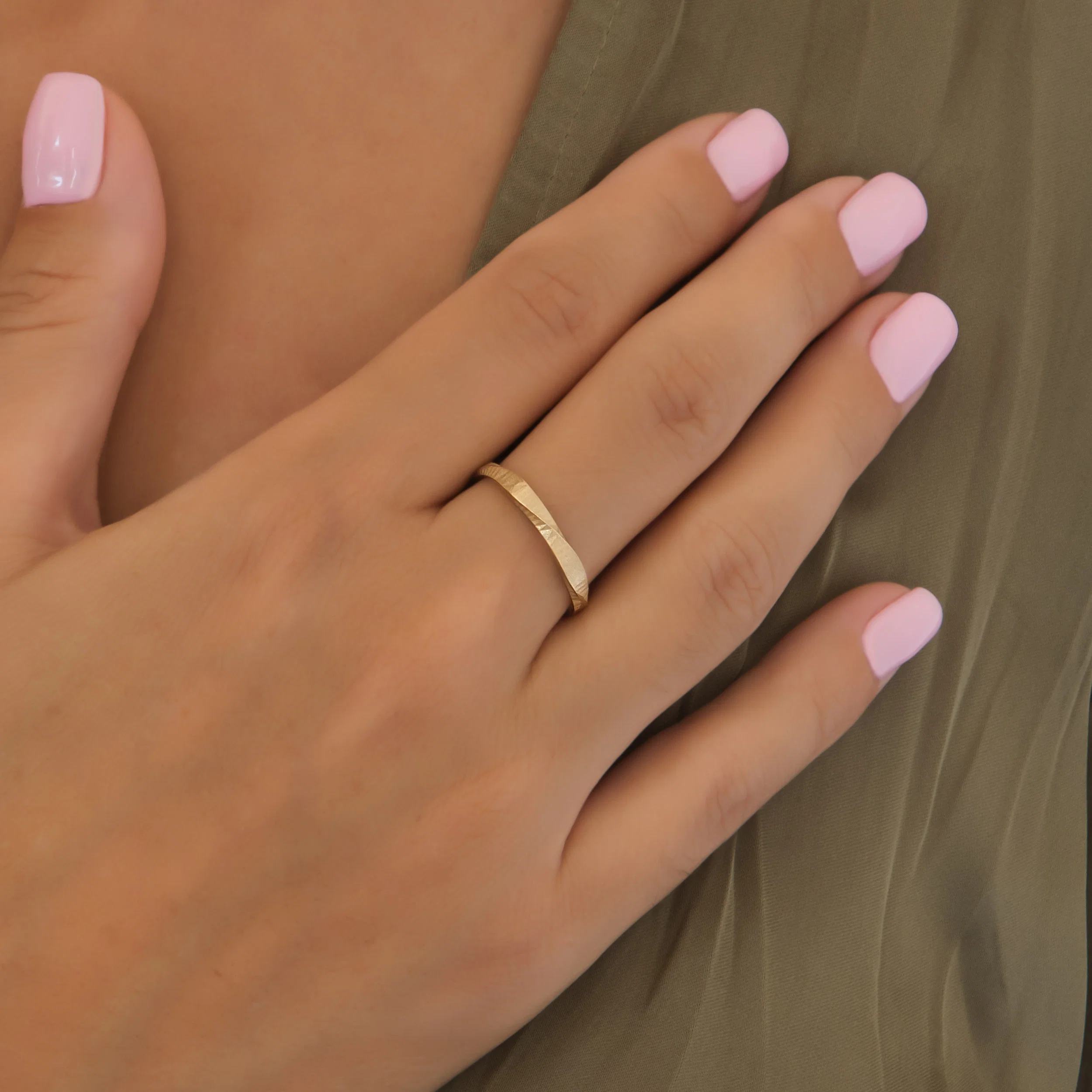 Mobius Diamond Cut Textured Ring — additional product image 2 from AntEva Crafts