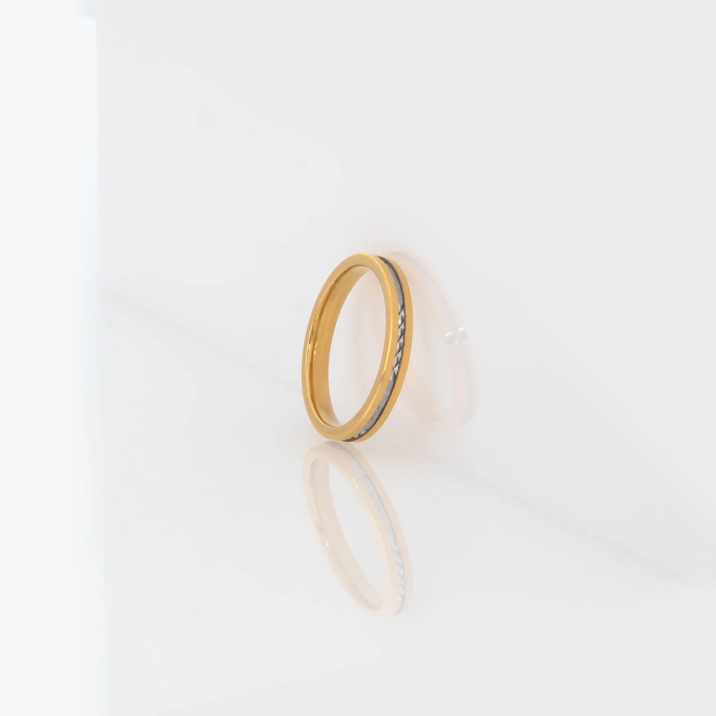 Diamond Cut Two tone Wedding Band — additional product image 3 from AntEva Crafts