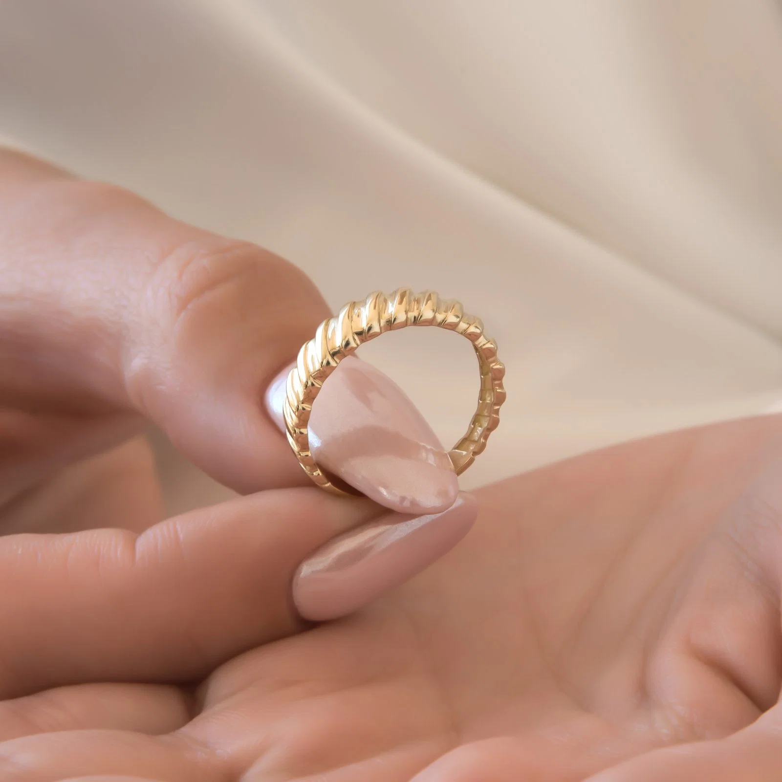 Croissant Ribbed Ring — additional product image 6 from AntEva Crafts