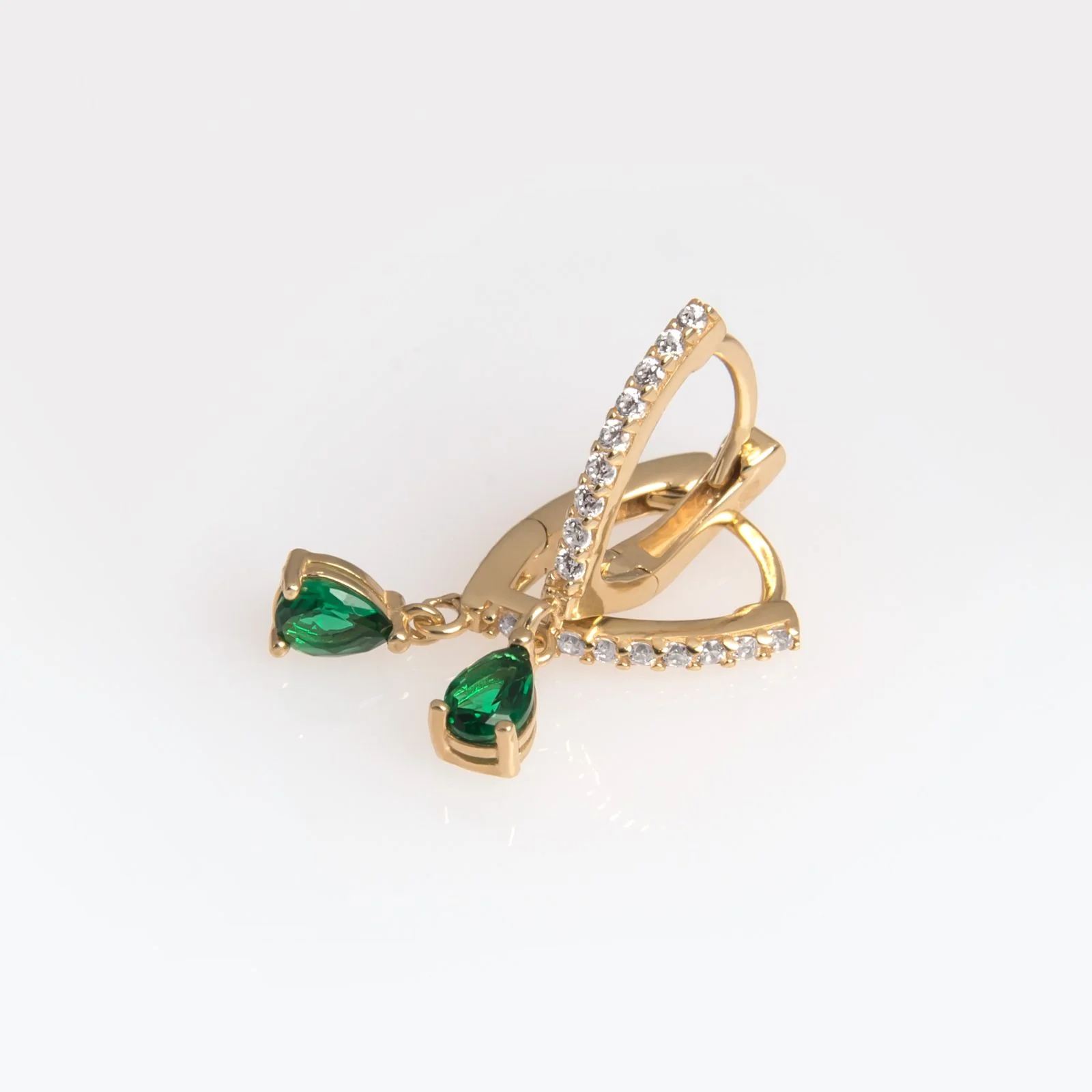 Drop Coloured Pear Stone Hoop Earrings — additional product image 5 from AntEva Crafts