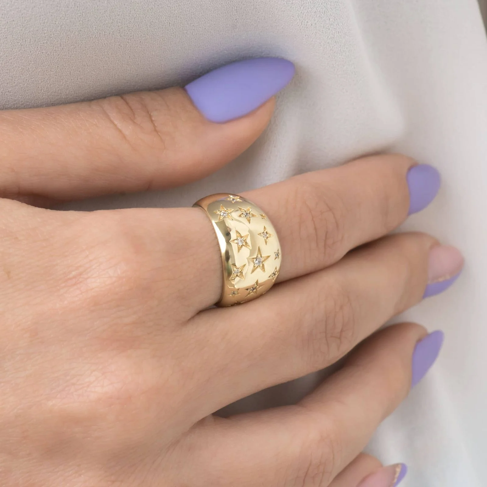Diamond Dome Starburst Ring — additional product image 2 from AntEva Crafts