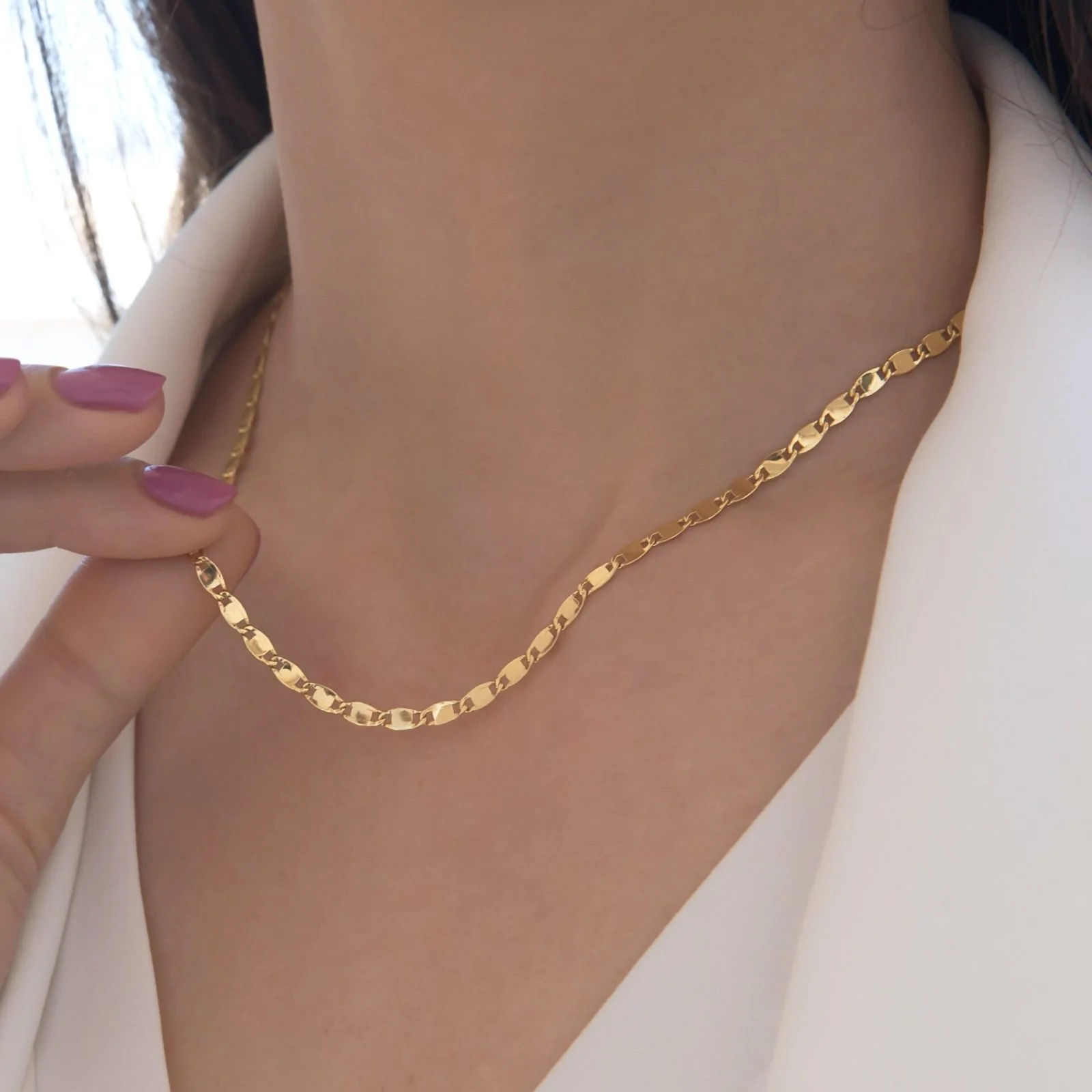 Flat Mariner Chain Necklace — additional product image 2 from AntEva Crafts