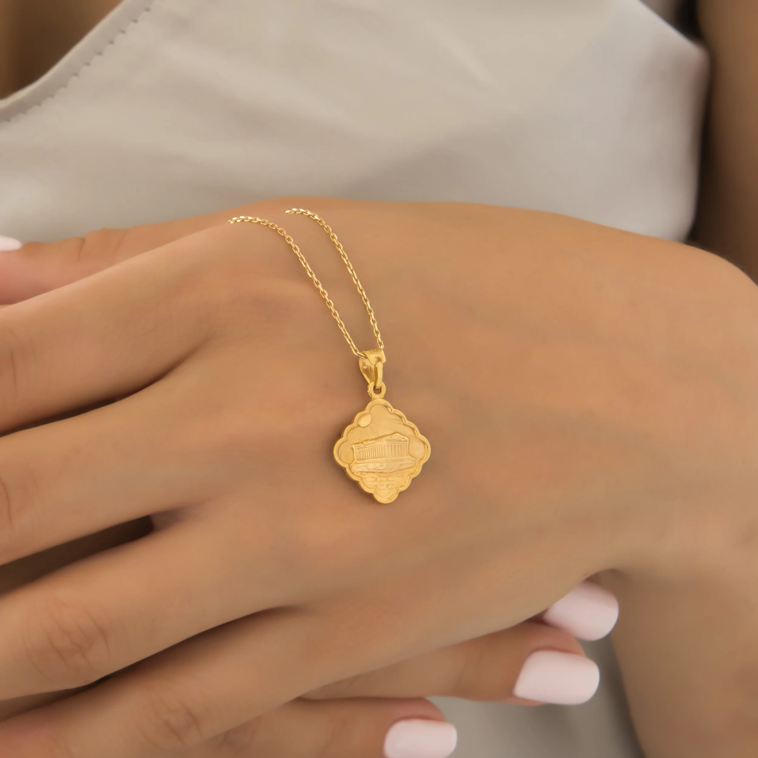Double-Sided Athena and Acropolis Pendant — additional product image 4 from AntEva Crafts