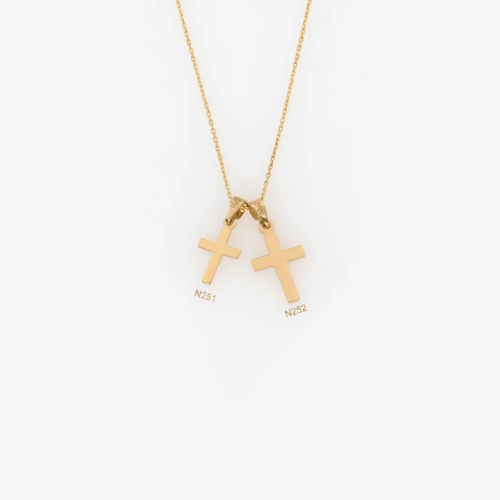 Dainty Solid Gold Cross Necklace Double-Sided Pendant — additional product image 3 from AntEva Crafts
