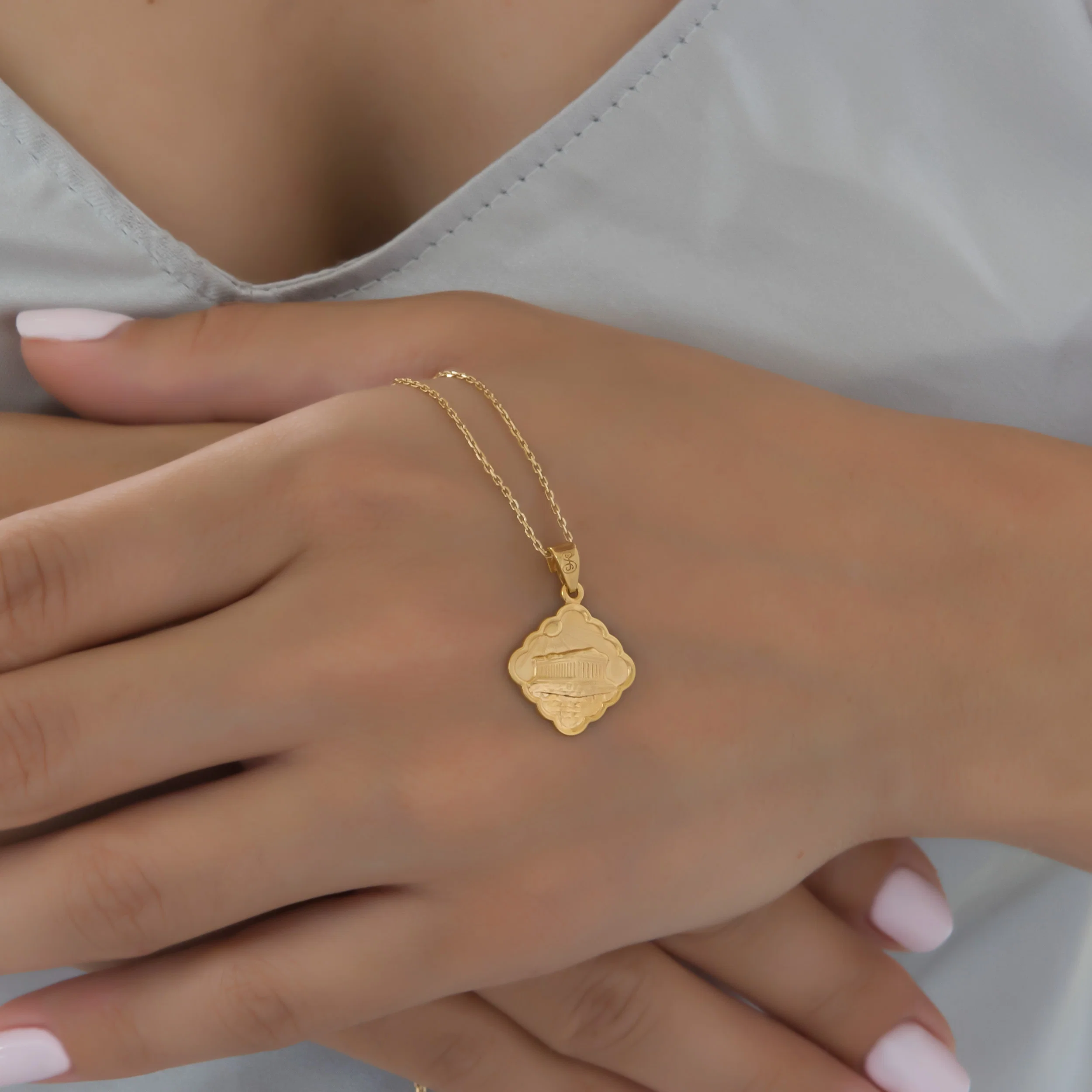 One Sided Acropolis Rhombus Pendant — additional product image 4 from AntEva Crafts