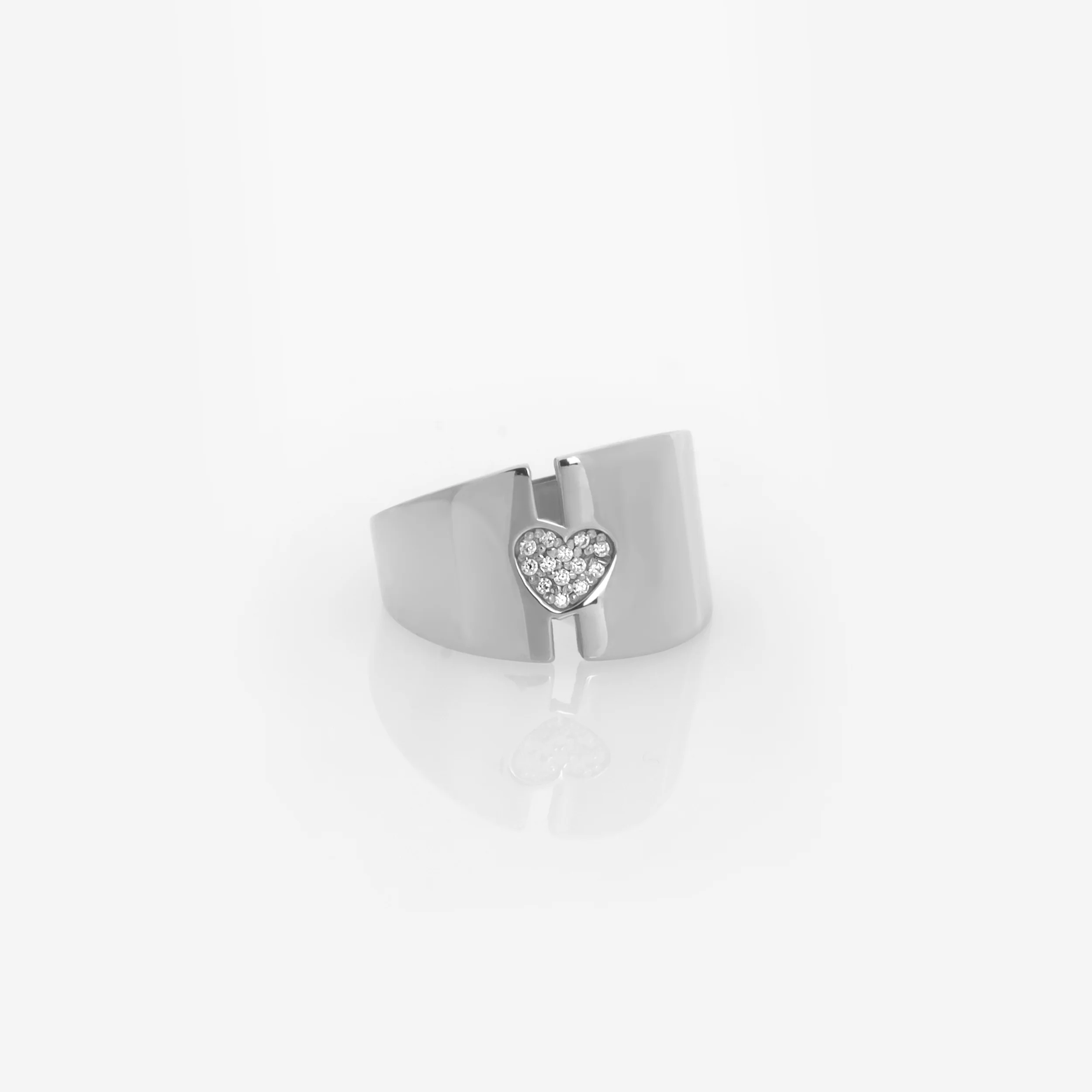 Wide Split Diamond Heart Ring — additional product image 5 from AntEva Crafts