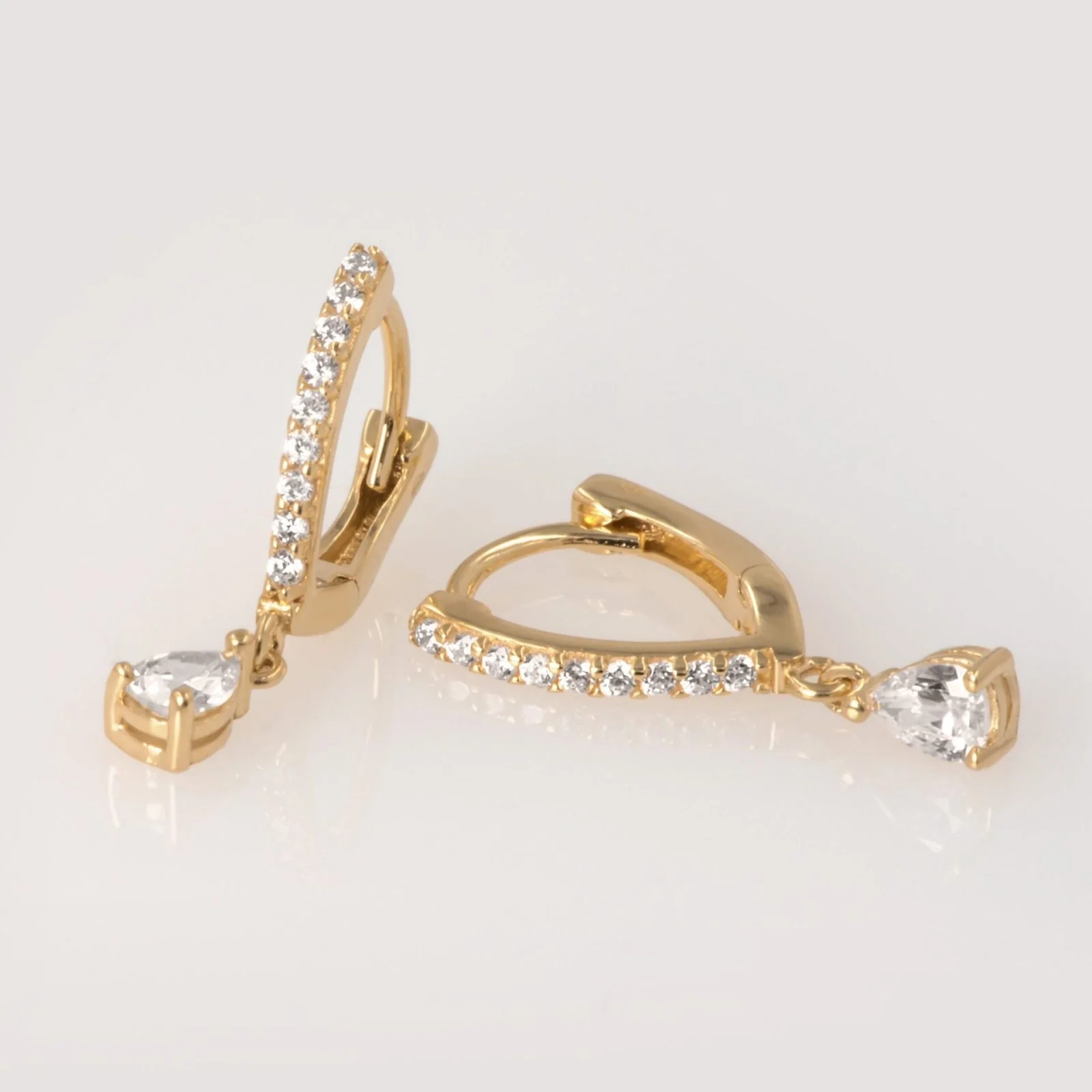 Pear Dangling Huggie Earrings — additional product image 3 from AntEva Crafts