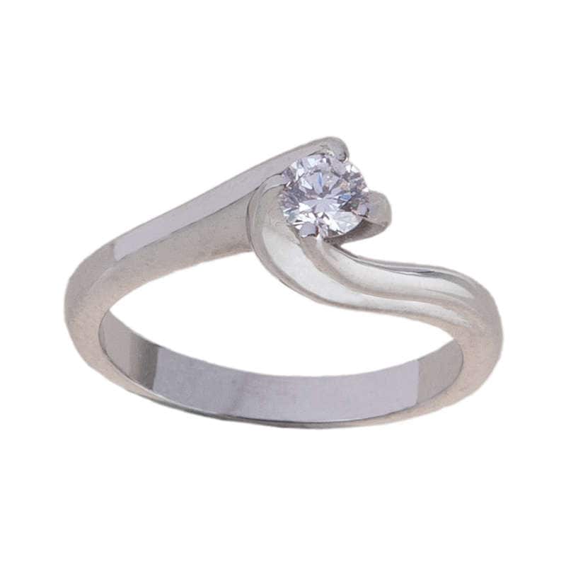 Solitaire Diamond Ring 18k — additional product image 2 from AntEva Crafts