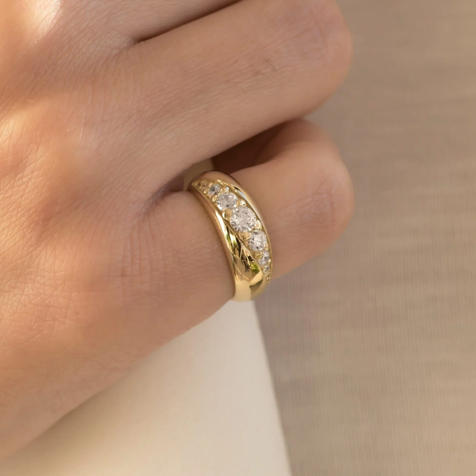 Gemstone Twist Signet Ring — additional product image 2 from AntEva Crafts