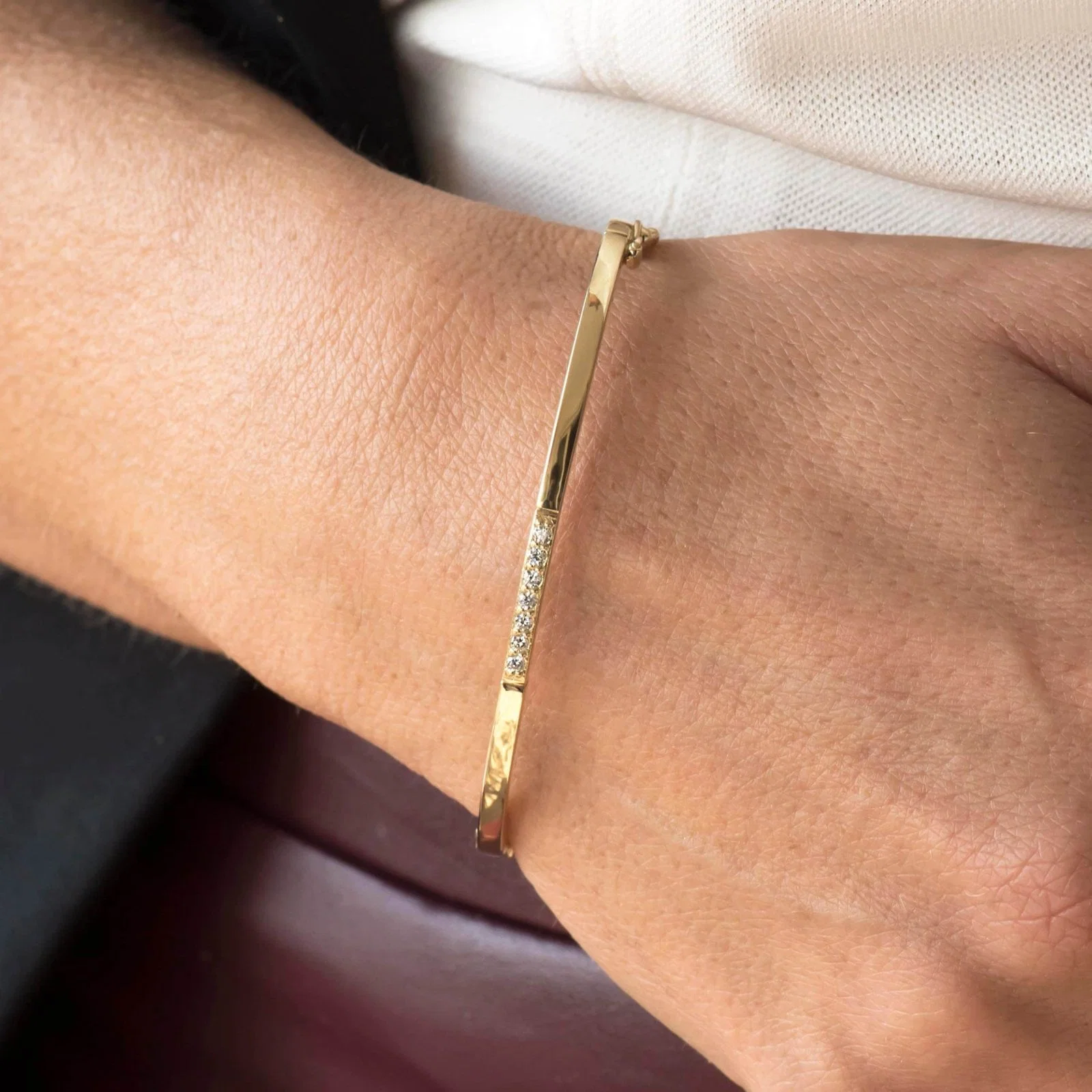 Diamond Gold Bangle — additional product image 4 from AntEva Crafts