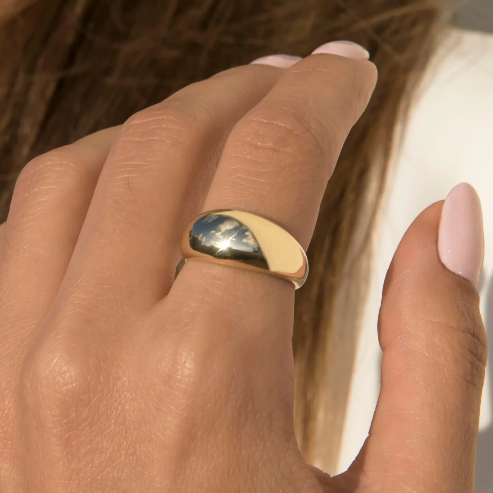 Gold Dome Ring 9mm — additional product image 2 from AntEva Crafts