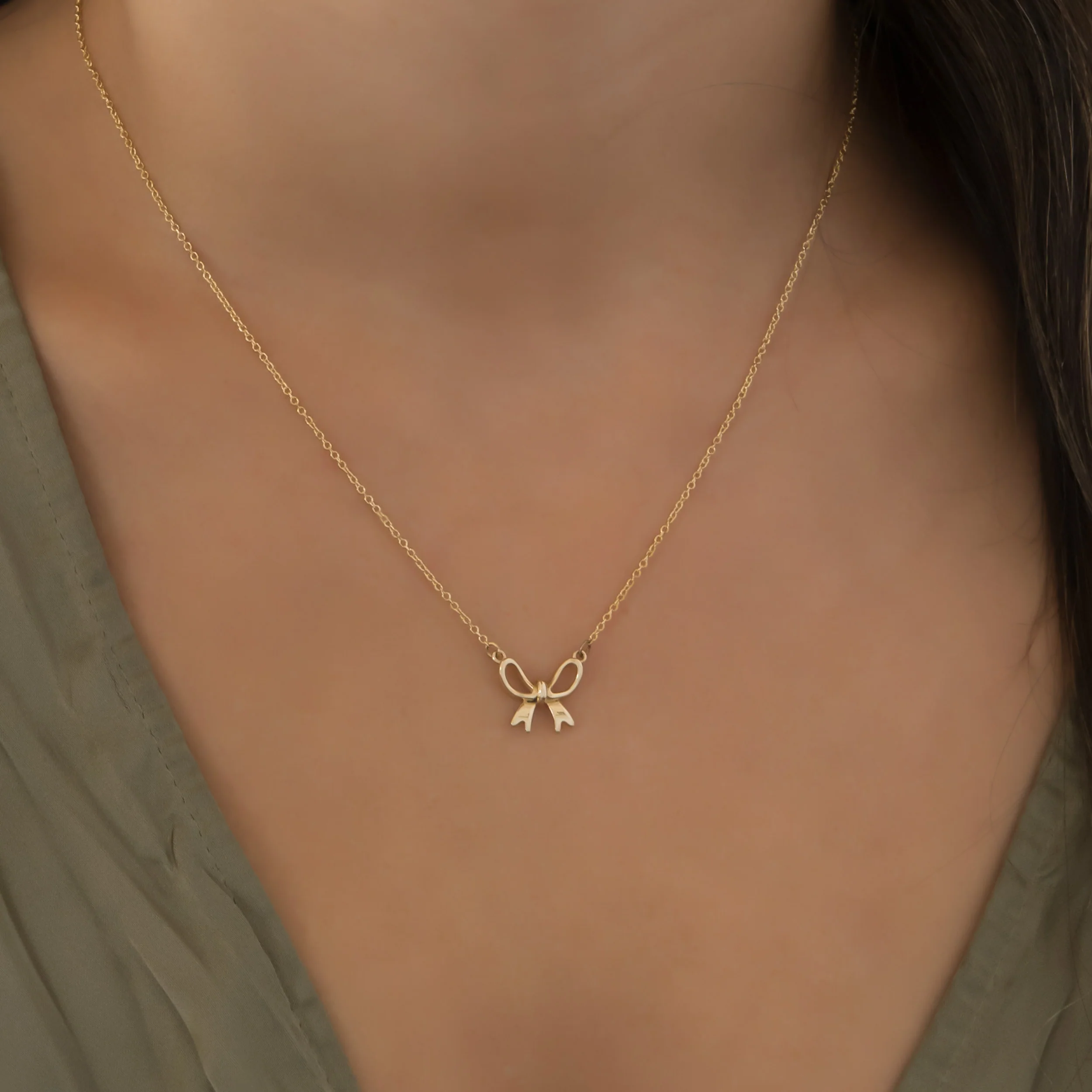 Dainty Bow Necklace — additional product image 2 from AntEva Crafts