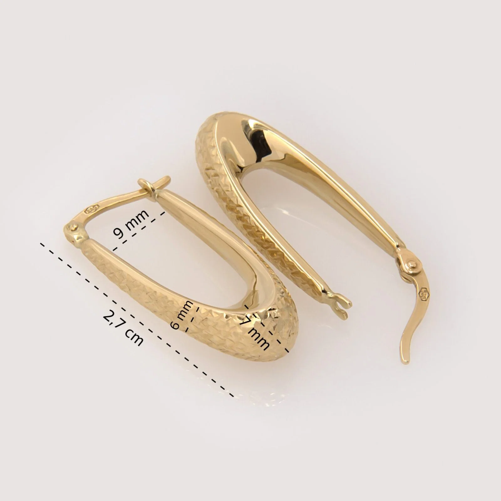 Diamond Cut Oval Hoop Earrings — additional product image 7 from AntEva Crafts