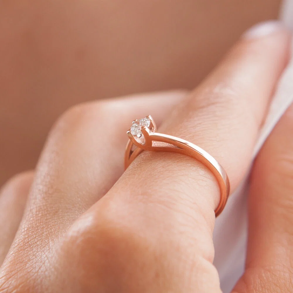 Diamond Solitaire Ring — additional product image 3 from AntEva Crafts