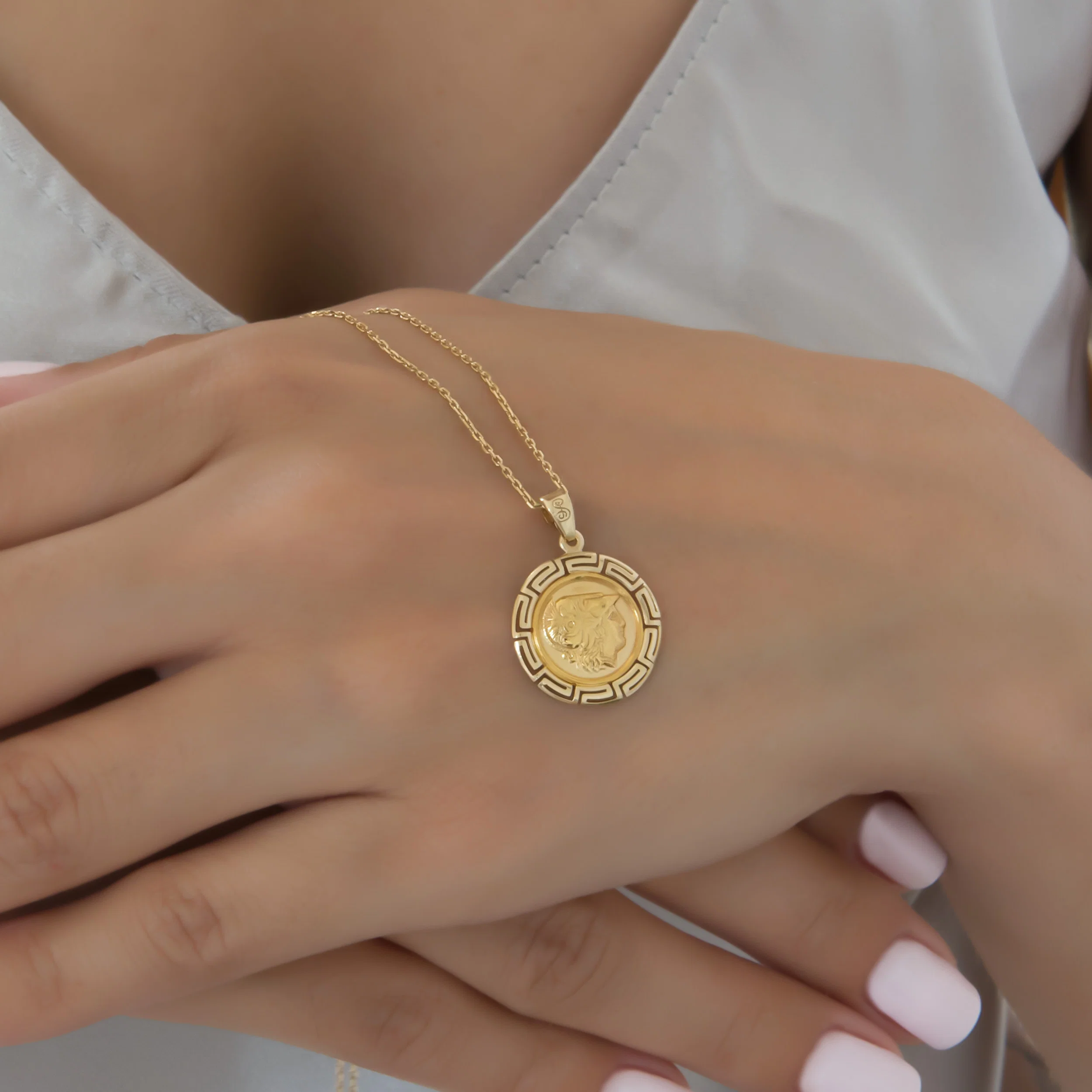 Round Athena Meander Pendant — additional product image 4 from AntEva Crafts