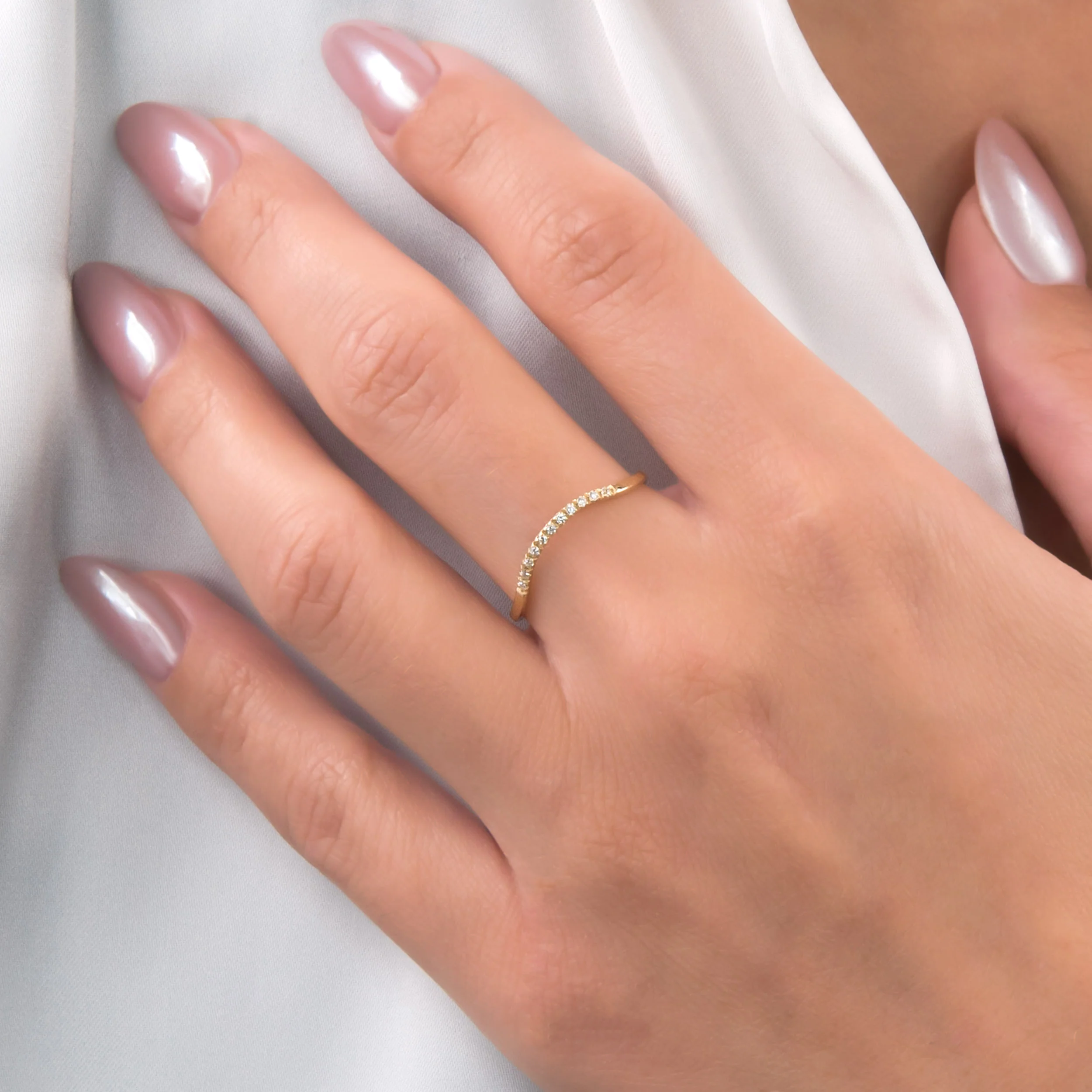 Wave Stackable Gemstone Ring — additional product image 2 from AntEva Crafts