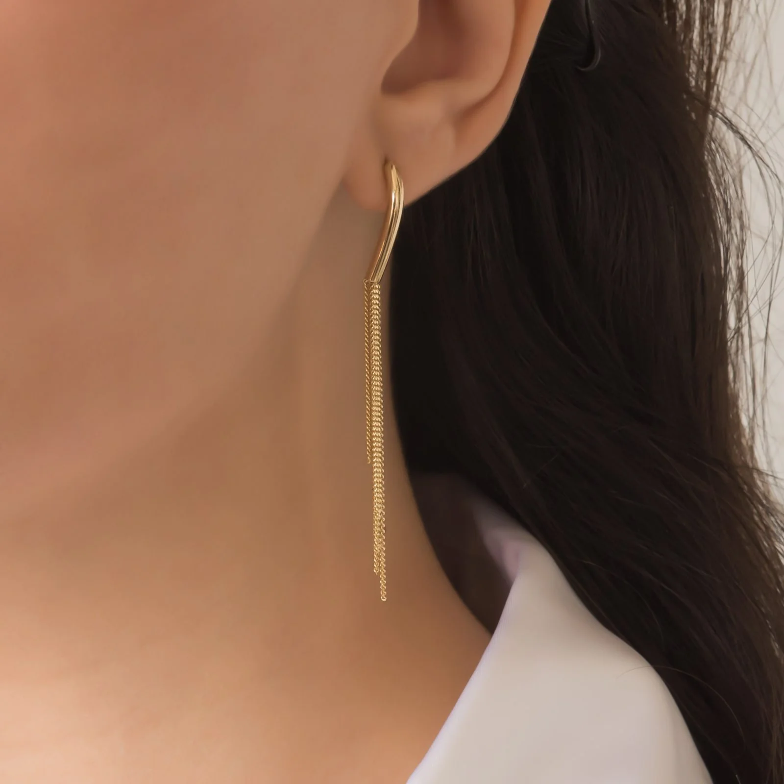 Drop Dangle Chain Earrings — additional product image 2 from AntEva Crafts