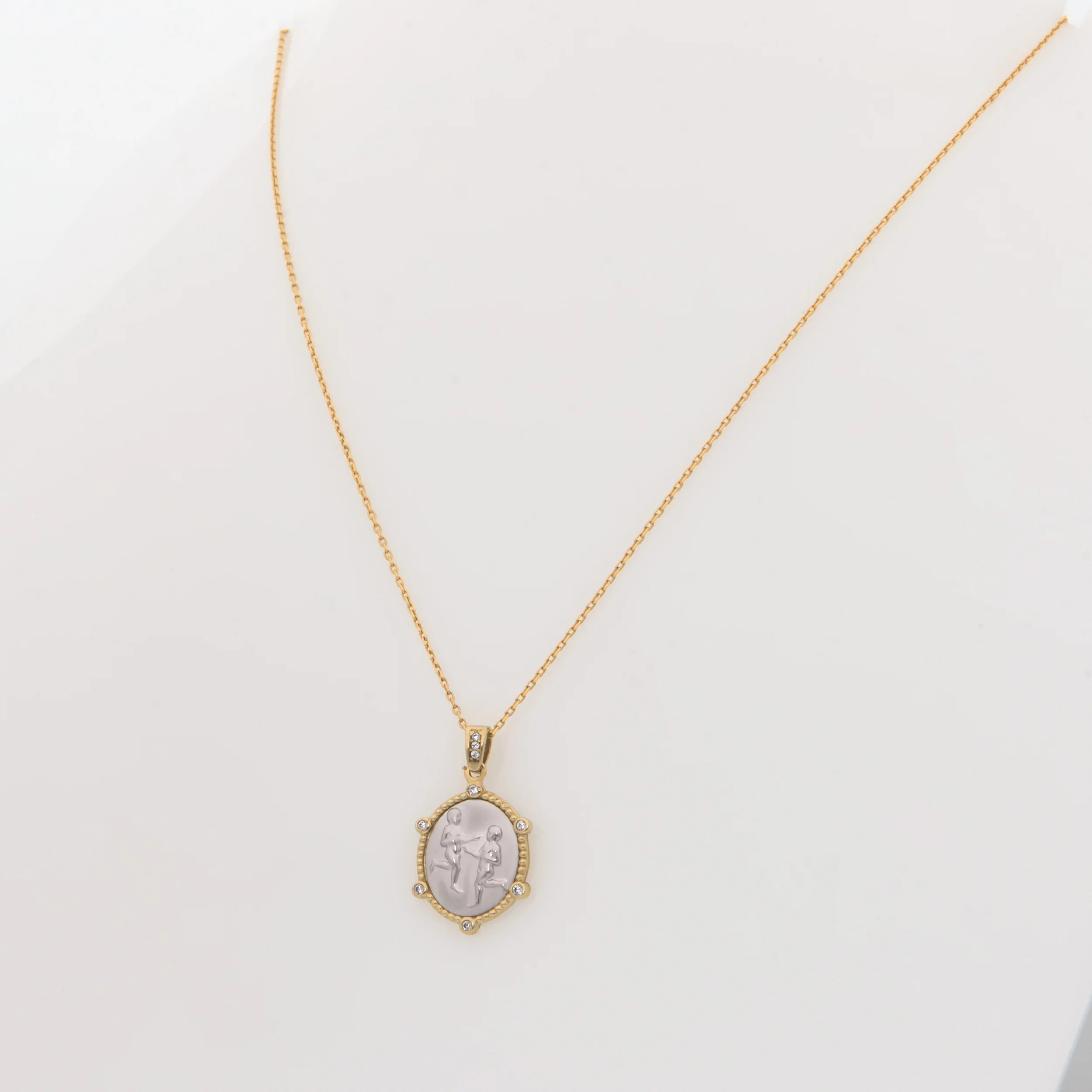 Two Tone Horoscope Charm Zodiac Necklace — additional product image 4 from AntEva Crafts