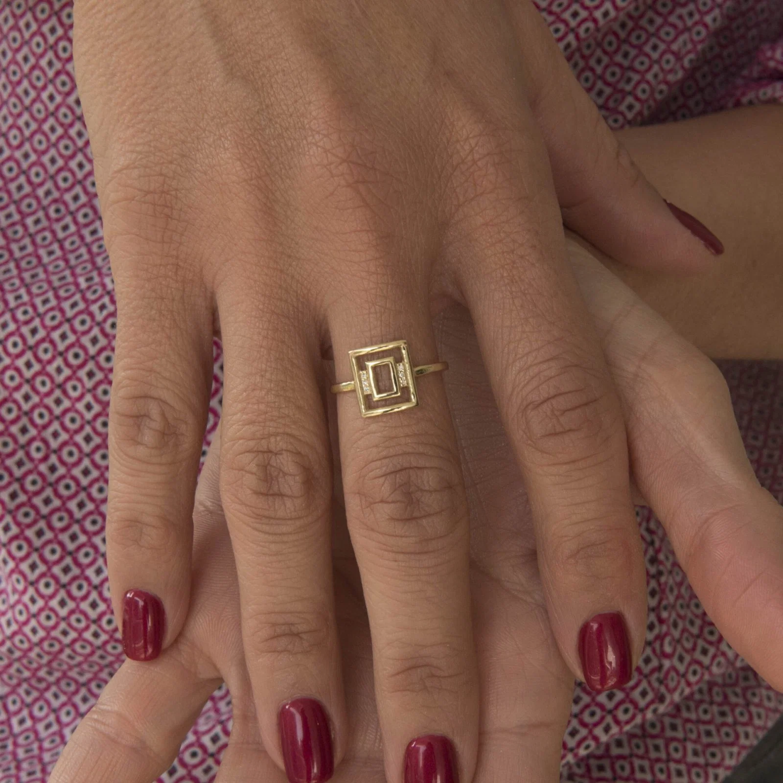 Diamond Geometric Ring — additional product image 2 from AntEva Crafts