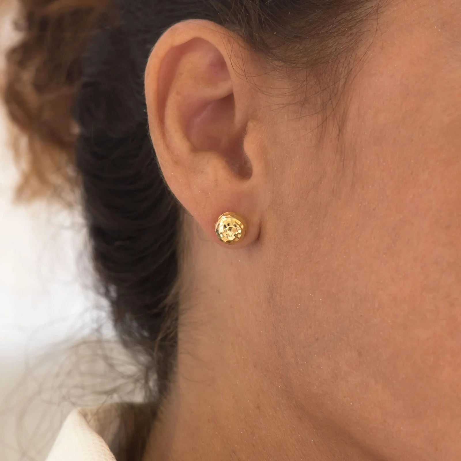 Hammered Ball Earrings — additional product image 2 from AntEva Crafts