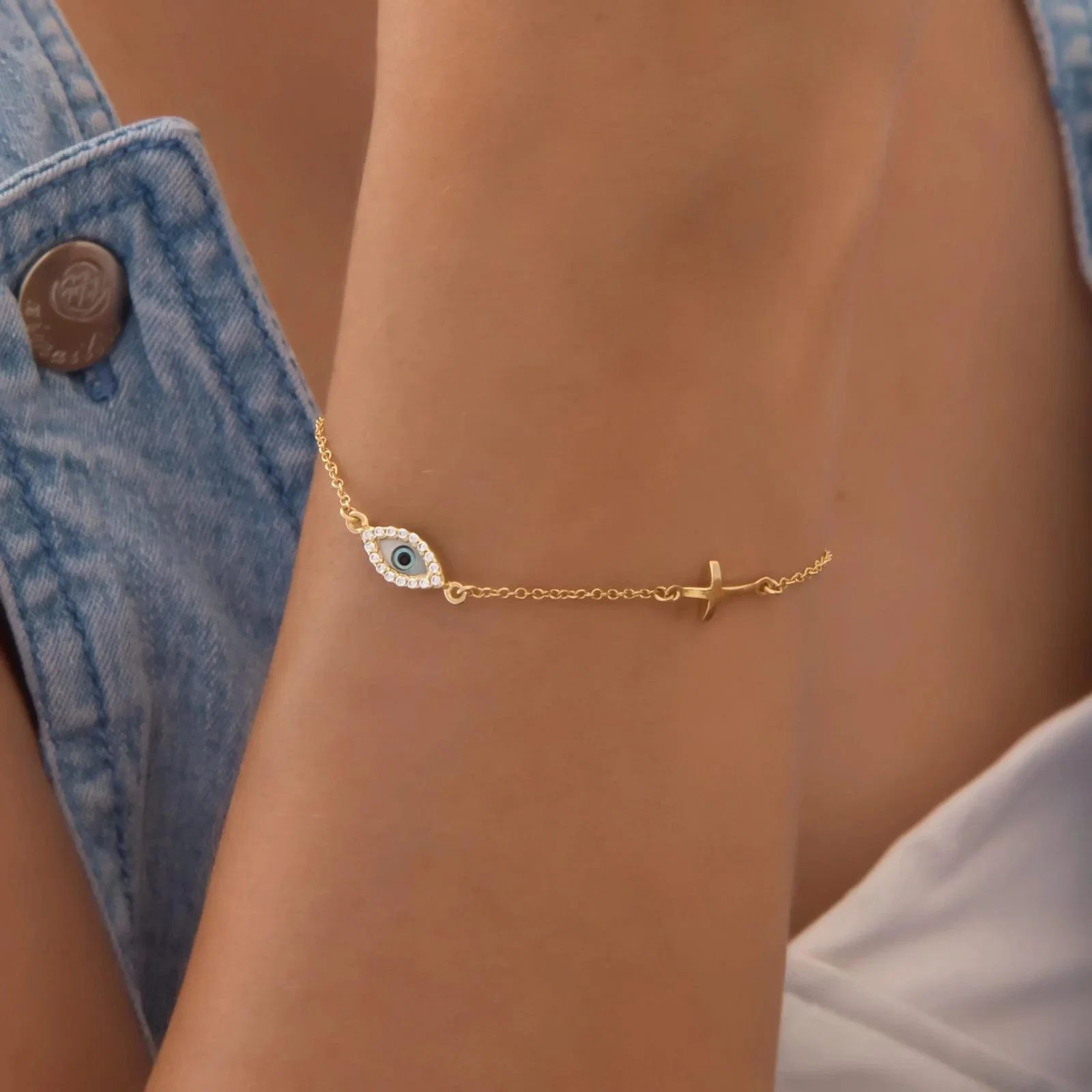 Evil Eye Cross Bracelet — additional product image 4 from AntEva Crafts