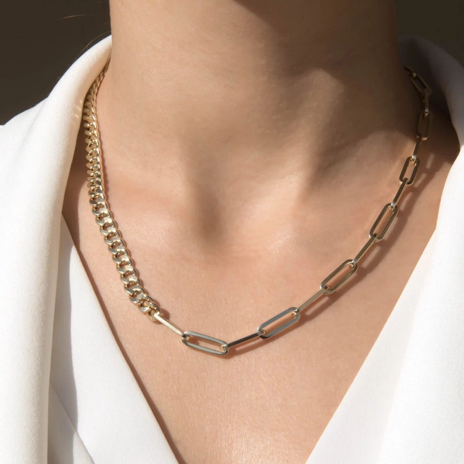 Oval Link Elongated Necklace — additional product image 2 from AntEva Crafts