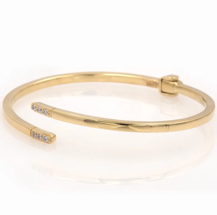 Gold Diamond Open Cuff Bracelet — additional product image 3 from AntEva Crafts