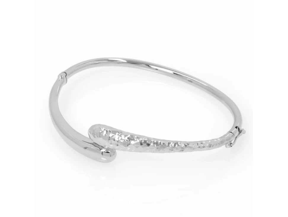 Hammered Bypass Hinged Bangle — additional product image 6 from AntEva Crafts