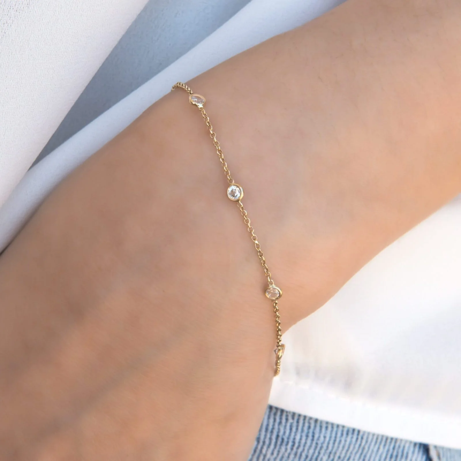 Dainty CZ Station Bracelet — additional product image 4 from AntEva Crafts
