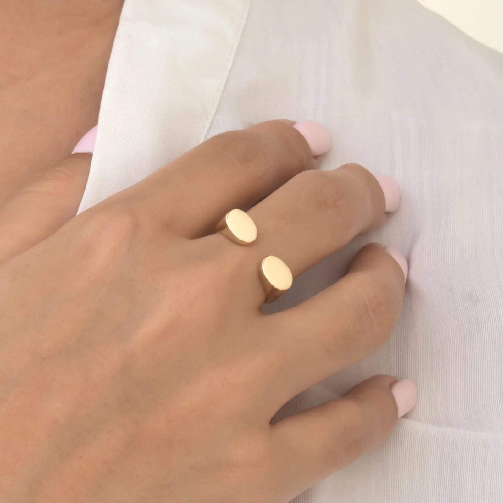 Chunky Open 14k Gold Vermeil Ring — additional product image 5 from AntEva Crafts