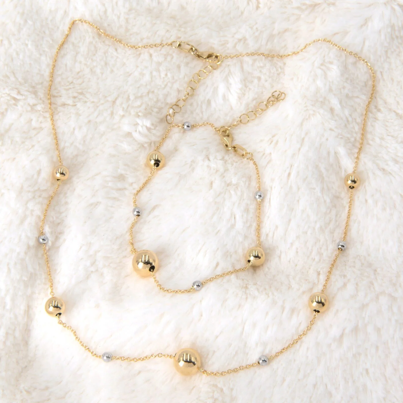 Beaded Two-Tone Ball Necklace — additional product image 5 from AntEva Crafts