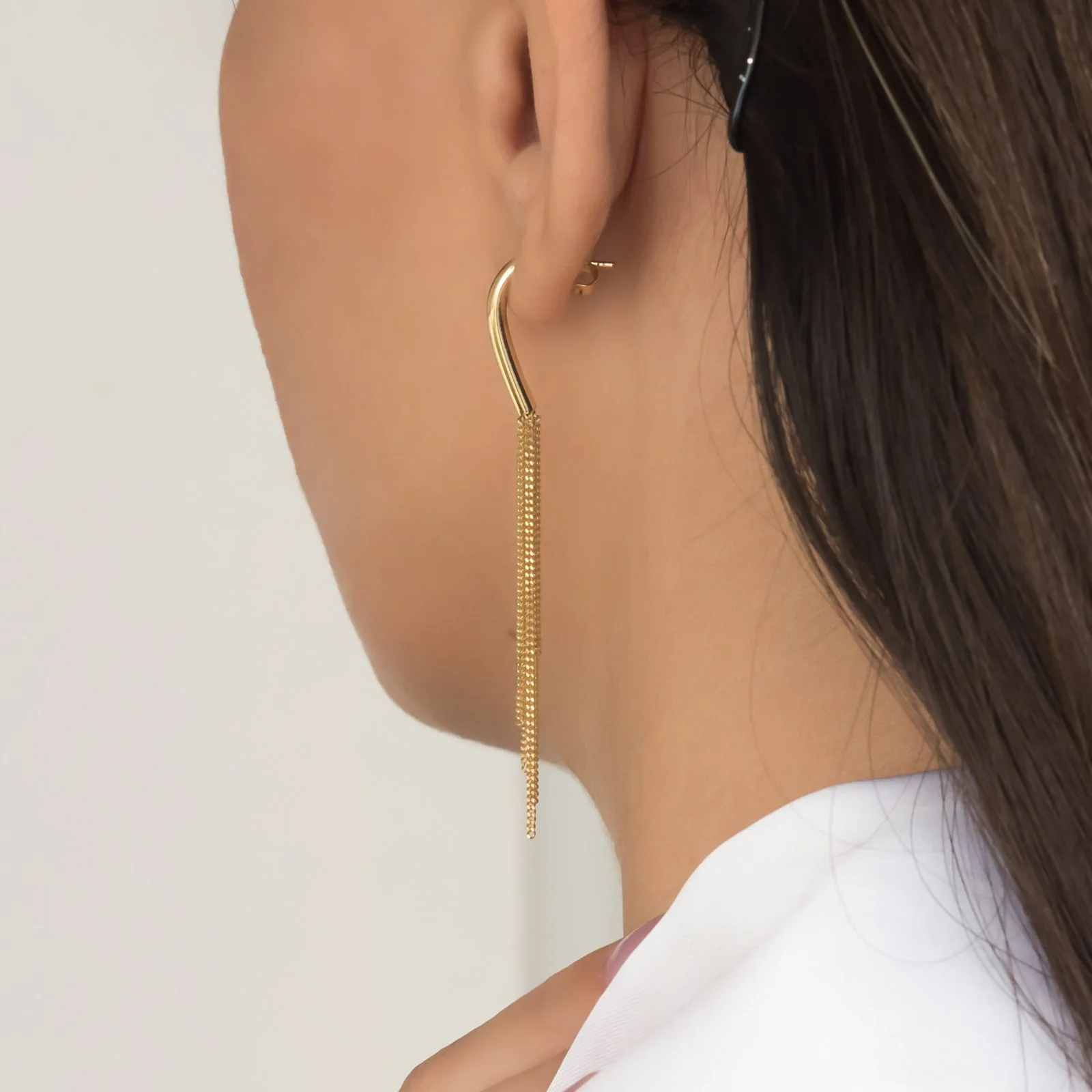 Drop Dangle Chain Earrings — additional product image 3 from AntEva Crafts