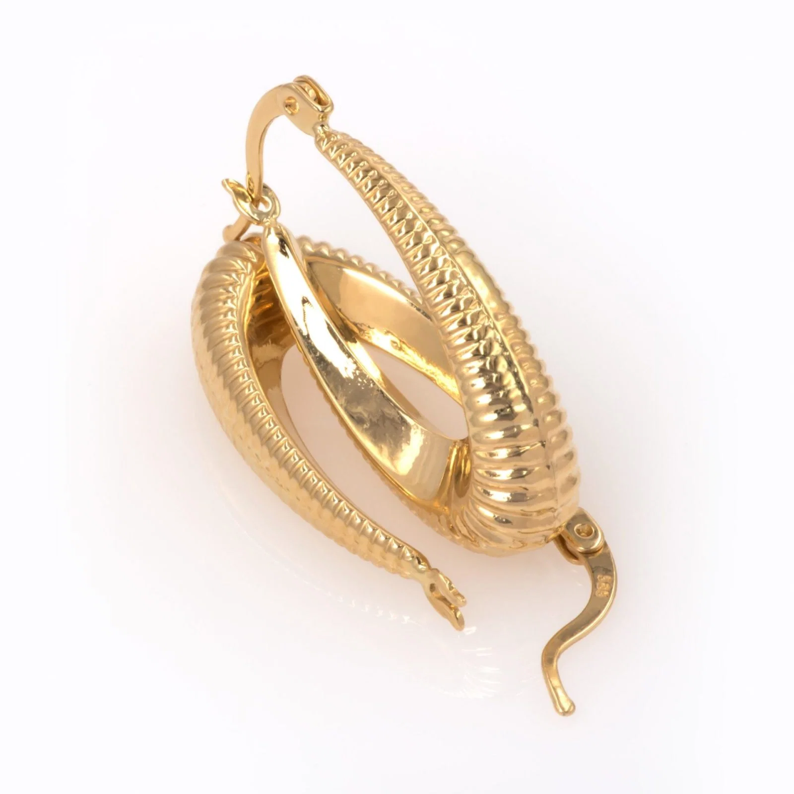 Ribbed Hoop Earrings — additional product image 6 from AntEva Crafts