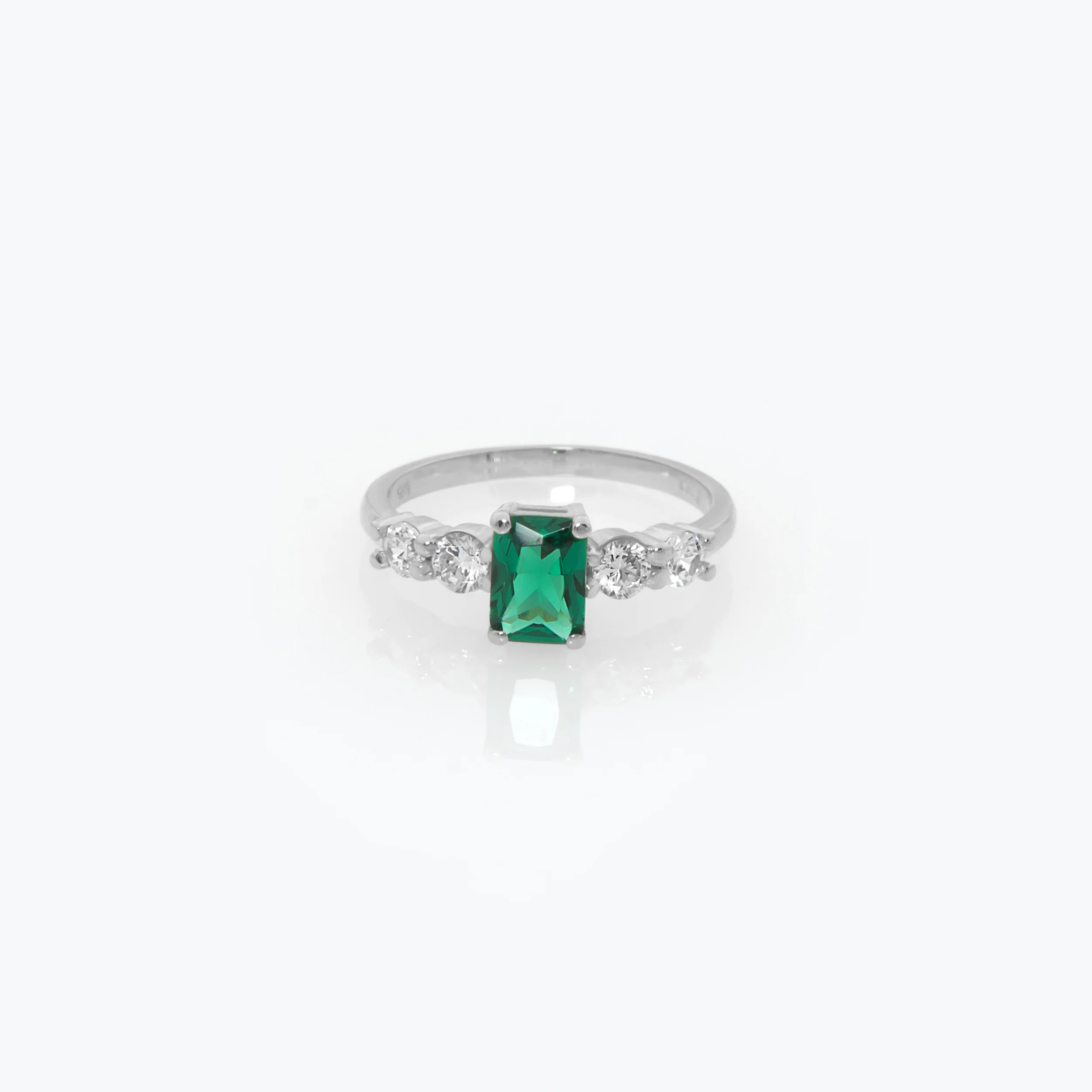 Emerald Cut Ring with 2 Side Gems — additional product image 5 from AntEva Crafts