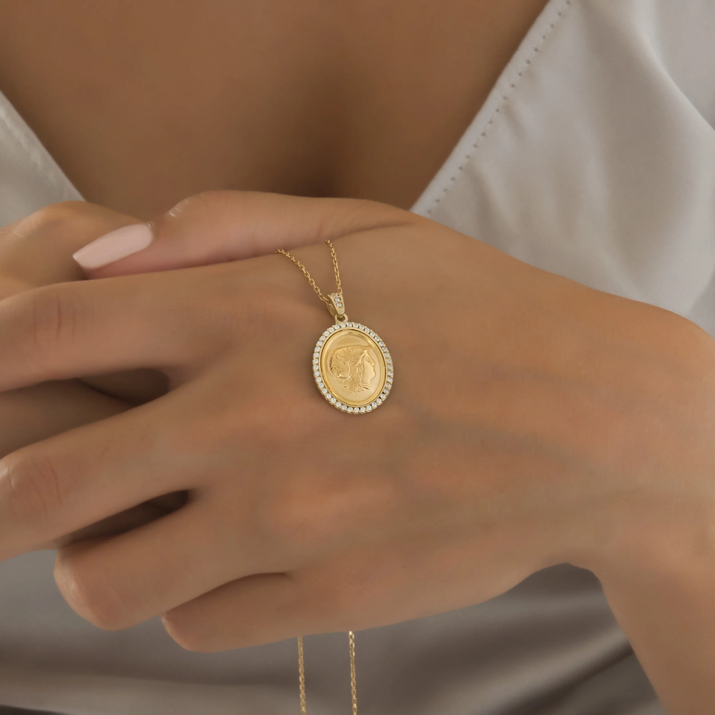 Oval Athena Gemstone Pendant — additional product image 4 from AntEva Crafts