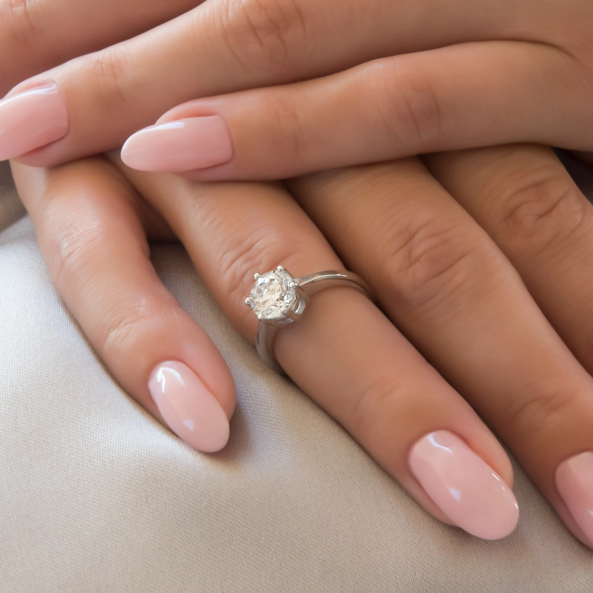14K Solid Gold Lab-Grown Diamond Ring – Classic Round Solitaire Ring — additional product image 2 from AntEva Crafts