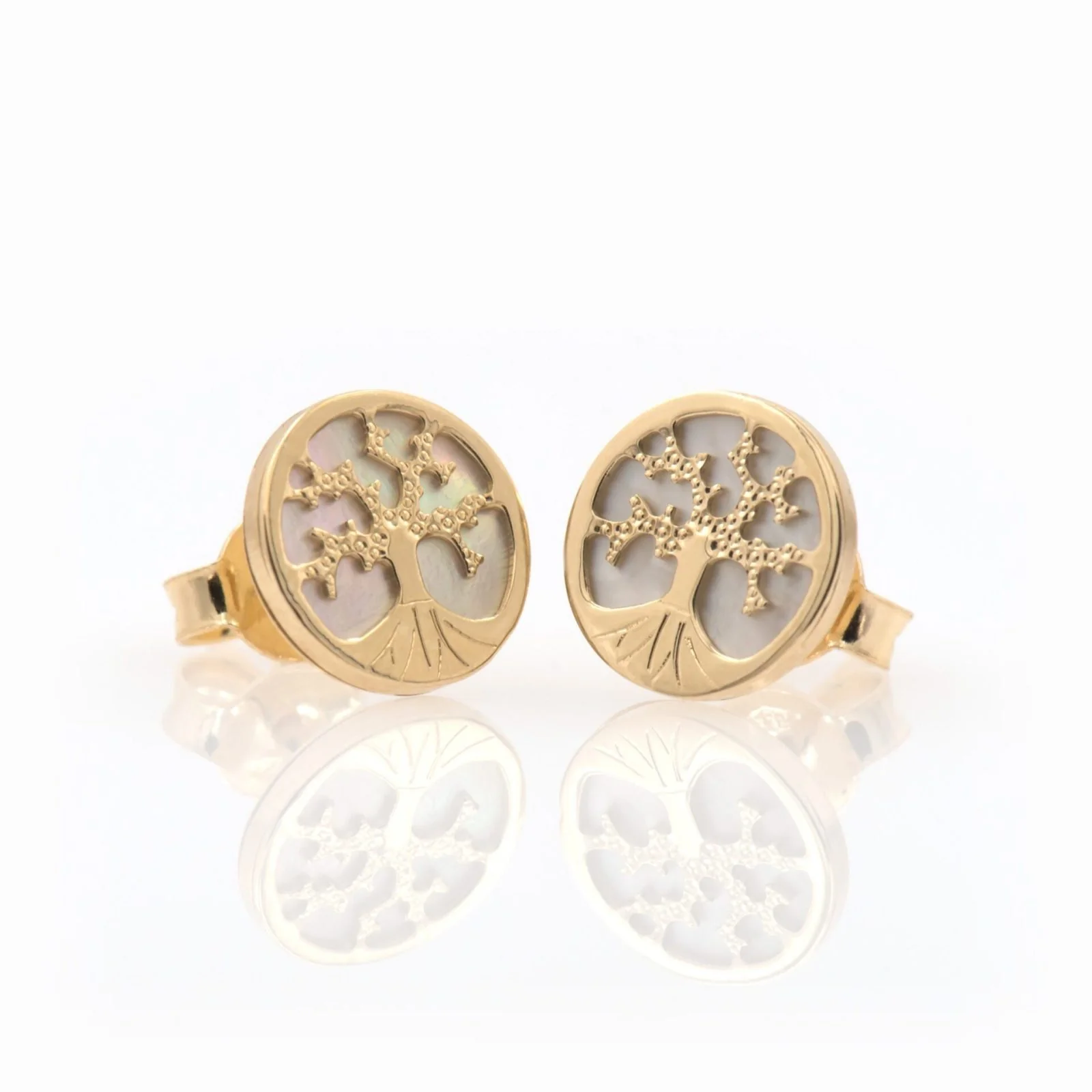 Tree of Life Stud Gold Earrings