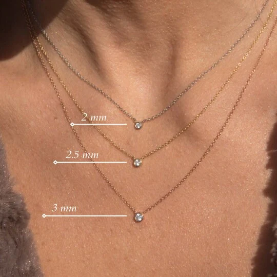 Single Stone Diamond Necklace — additional product image 5 from AntEva Crafts