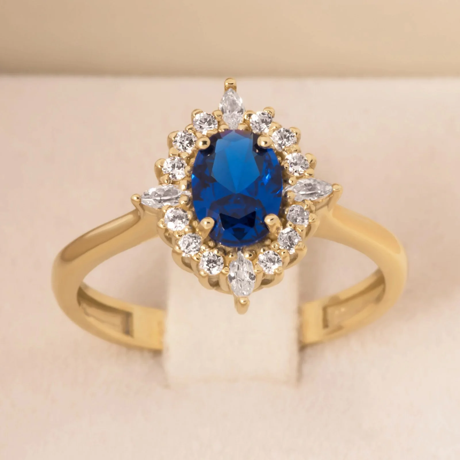 Halo Blue Gemstone Ring — additional product image 8 from AntEva Crafts