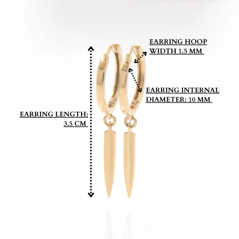 Single Spike Hoop Earrings — additional product image 7 from AntEva Crafts