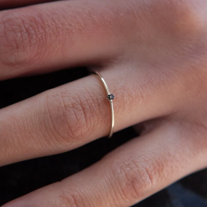Thin One Stone Ring — additional product image 4 from AntEva Crafts