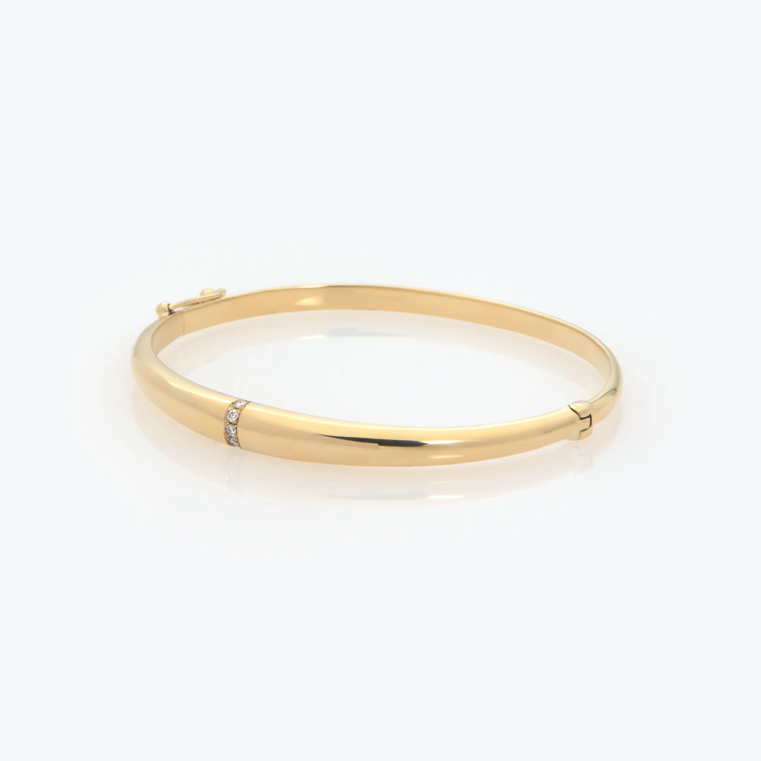 Oval Bangle with 5 Diamonds — additional product image 3 from AntEva Crafts