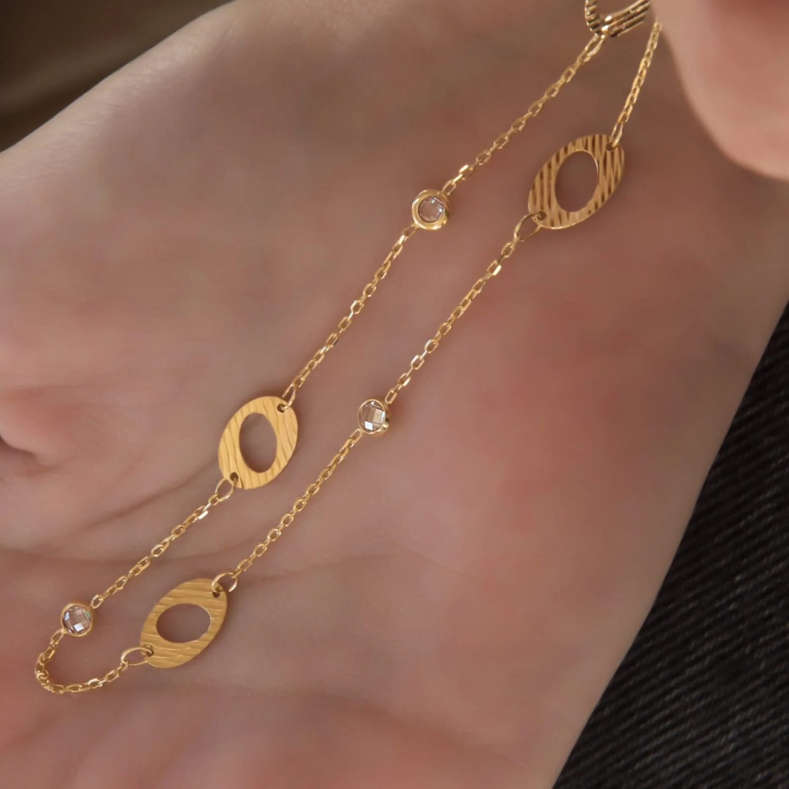 Necklace with Oval Clips and CZ — additional product image 6 from AntEva Crafts